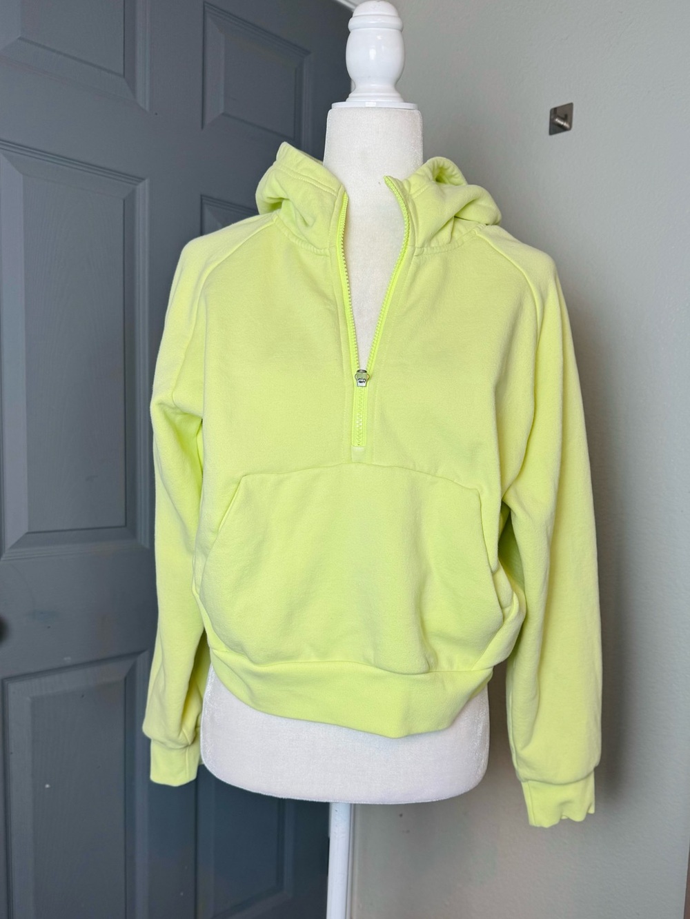 Athleta Neon Green Quarter Zip Hoodie